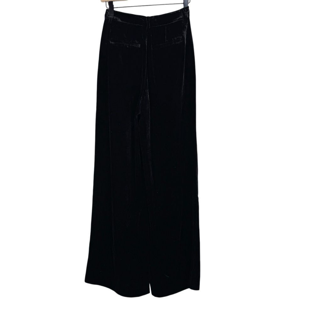 New Cami NYC Rylie Wide Leg Pants Black Velvet Pleated Trousers Size 0 - Picture 5 of 9